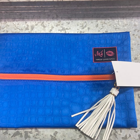 Makeup Junkie Bag- Blue and Orange
