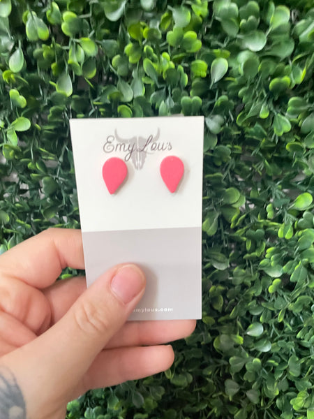 Clay Teardrop Studs