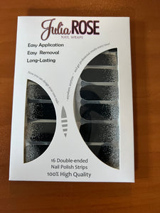 Julia Rose Nail Strips - Midnight Silver