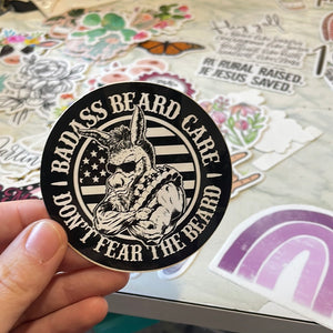 Bad Ass Beard Care Sticker