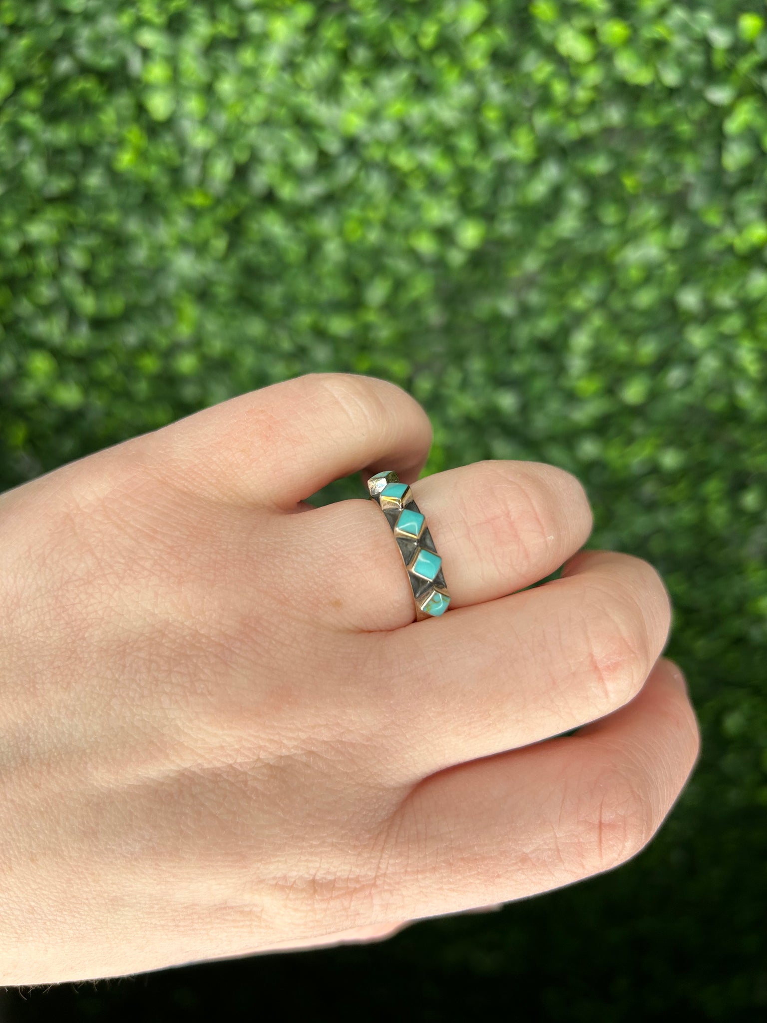 Sterling Silver and Turquoise 5 Stone Ring