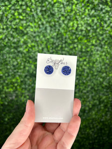 Royal Blue Druzy Stud