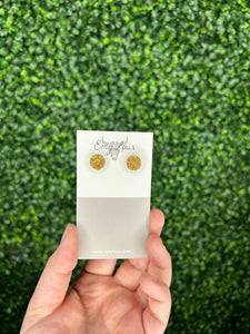 Small Sparkly Gold Druzy Stud