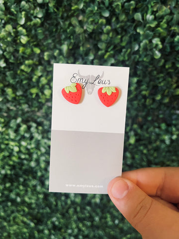 Strawberry Clay Studs