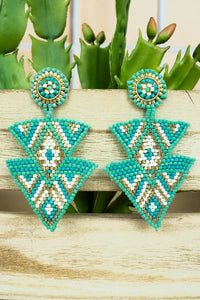 Kintla Mint Seed Bead Earrings