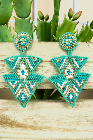 Kintla Mint Seed Bead Earrings