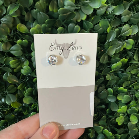 Simply Southern Silver Chunky Diamond Stud