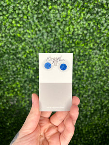 Small Sparkly Madison Blue Druzy Stud
