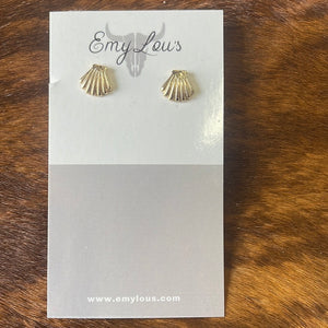 Gold Seashell Studs
