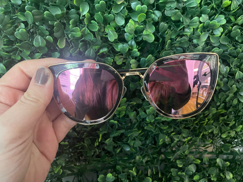 Oversized Floral and Black Sunglasses