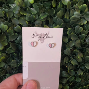 Simply Southern Two-Toned Heart Stud