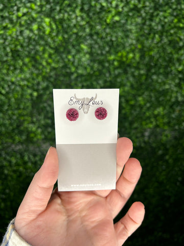 Small Mulberry Druzy Stud