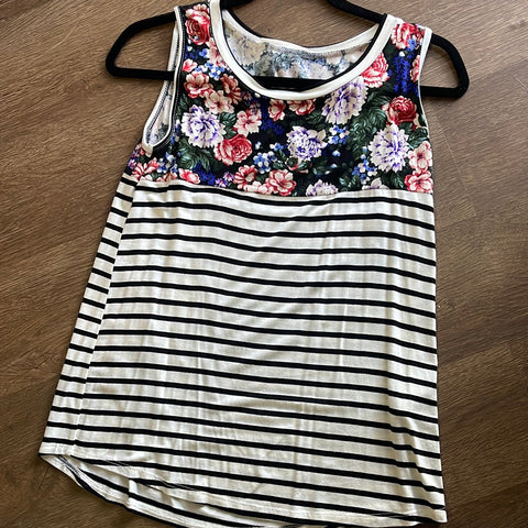 Striped Floral Tank