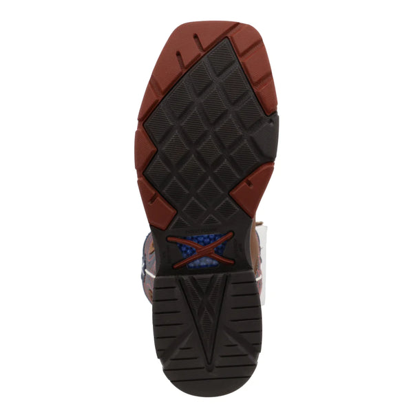 Twisted X- 12" WESTERN WORK BOOTS MOCHA AND NAVY