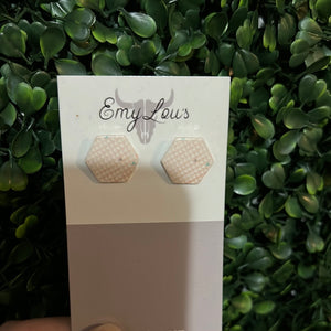 Honey Comb Hexagon Stud