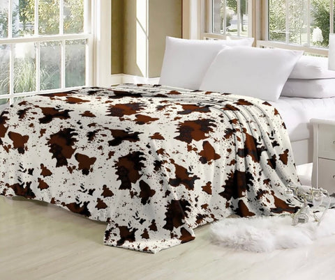 Cowhide Western Throw Blanket