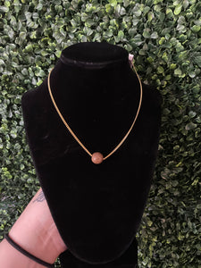 Gold and Brown Bead Necklace