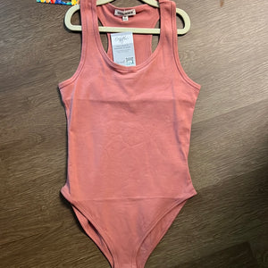 Peachy Pink Basic Tank Bodysuit