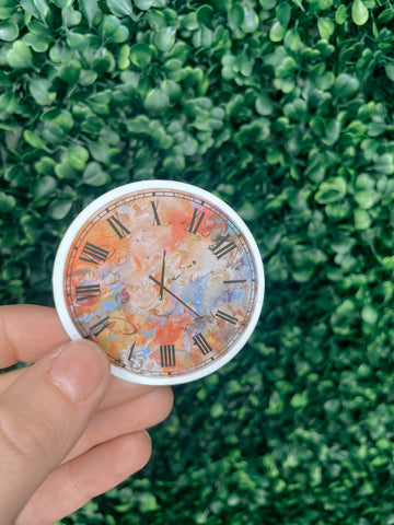 Cottagecore Watercolor Clock Sticker