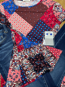 Blair Bell Sleeve Patchwork Top
