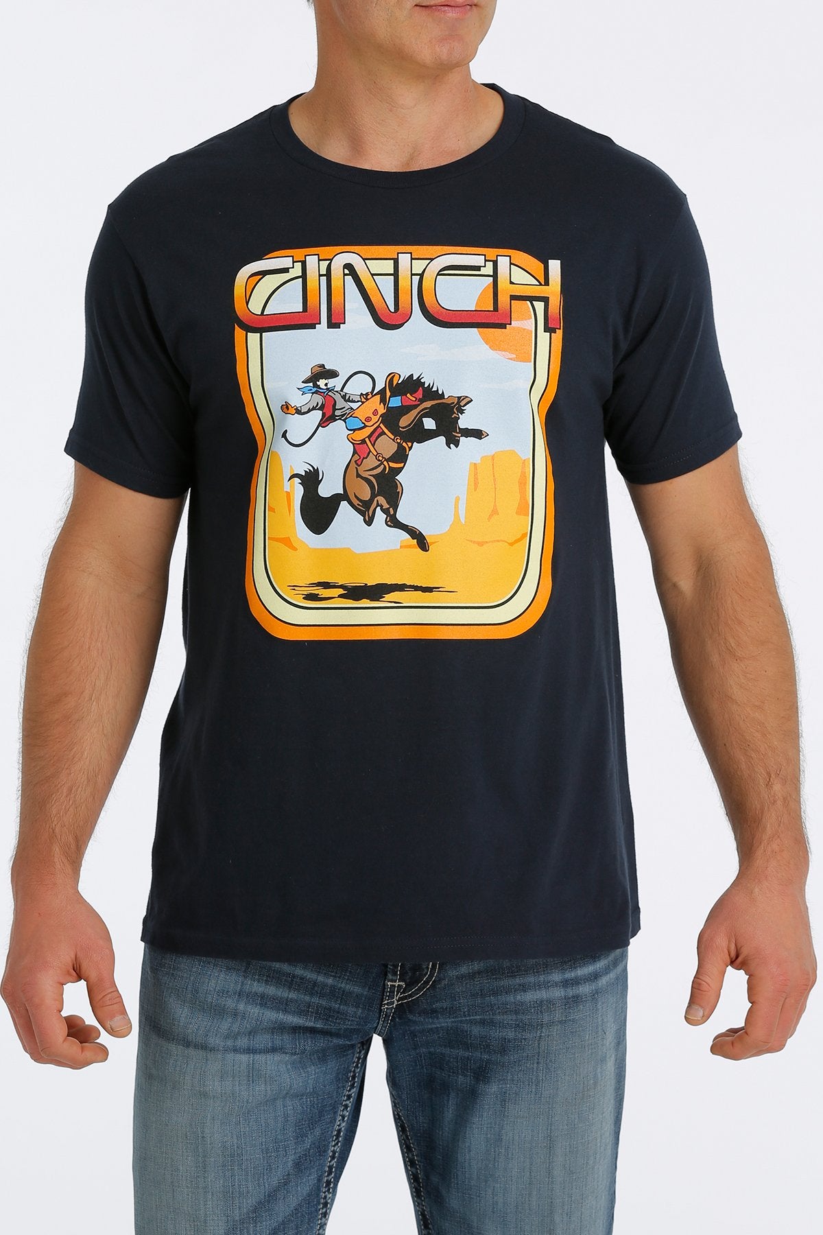 MEN'S CINCH BRONC TEE - NAVY